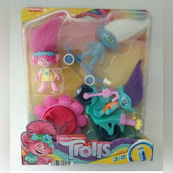 Trolls Kids Toy Set - Pink, Blue, Purple - Picture 1 of 7